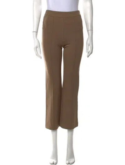 Pre-owned Staud Straight Leg Pants In Brown