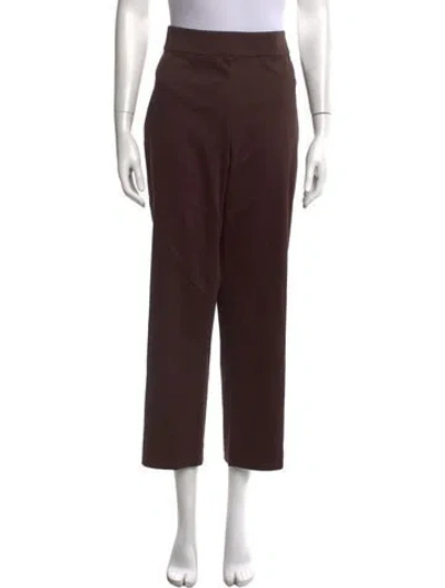 Pre-owned Staud Straight Leg Pants In Brown
