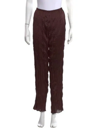 Pre-owned Staud Straight Leg Pants In Brown