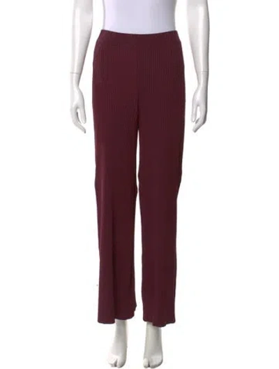 Pre-owned Staud Straight Leg Pants In Burgundy