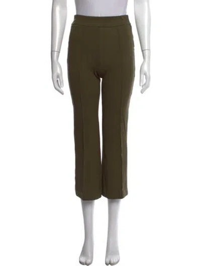 Pre-owned Staud Straight Leg Pants In Green