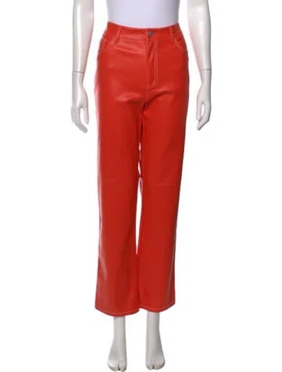 Pre-owned Staud Straight Leg Pants In Orange