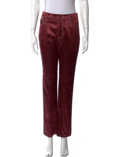 Pre-owned Staud Straight Leg Pants In Red