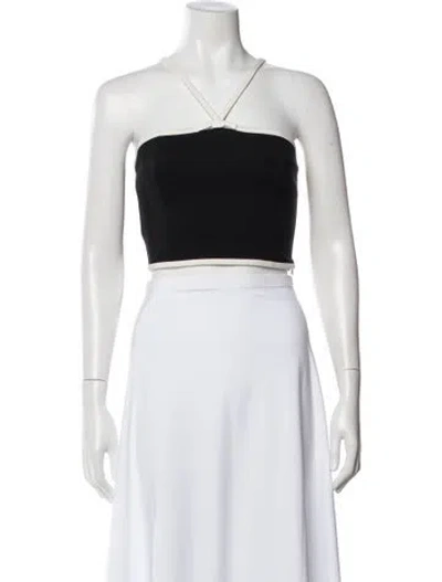 Pre-owned Staud Strapless Crop Top In Black