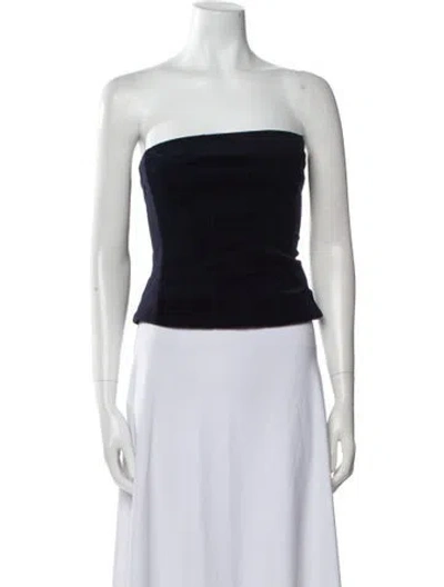 Pre-owned Staud Strapless Crop Top In Black