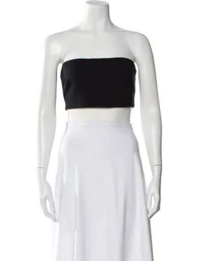 Pre-owned Staud Strapless Crop Top In Black