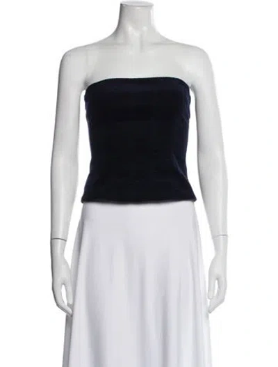 Pre-owned Staud Strapless Crop Top In Black