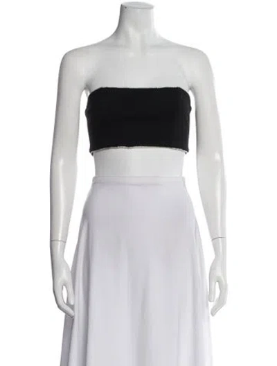 Pre-owned Staud Strapless Crop Top In Black