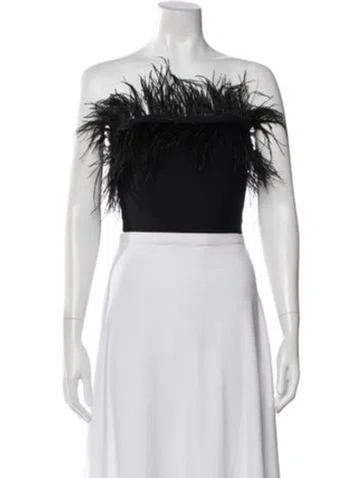 Pre-owned Staud Strapless Crop Top In Black