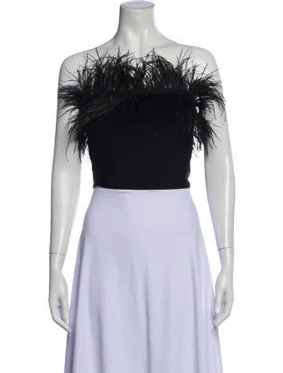 Pre-owned Staud Strapless Crop Top In Black