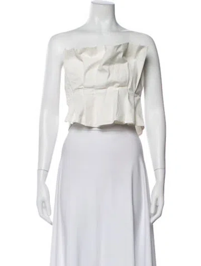 Pre-owned Staud Strapless Crop Top In Gray