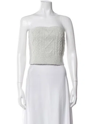 Pre-owned Staud Strapless Crop Top In Gray