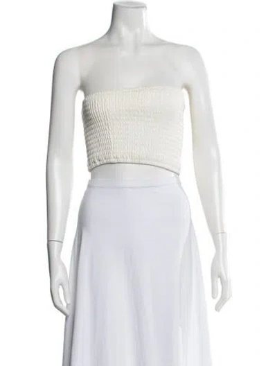Pre-owned Staud Strapless Crop Top In Multi