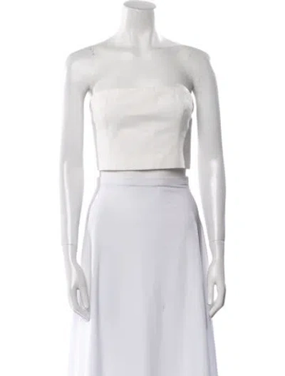 Pre-owned Staud Strapless Crop Top In Neutral