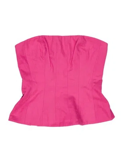 Pre-owned Staud Strapless Crop Top In Pink