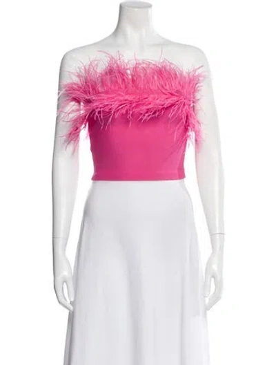Pre-owned Staud Strapless Crop Top In Pink
