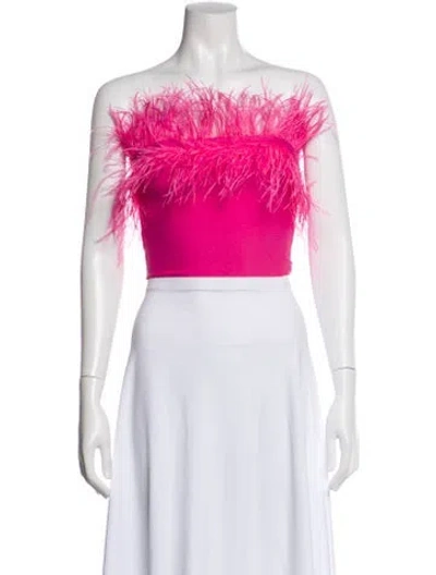Pre-owned Staud Strapless Crop Top In Pink