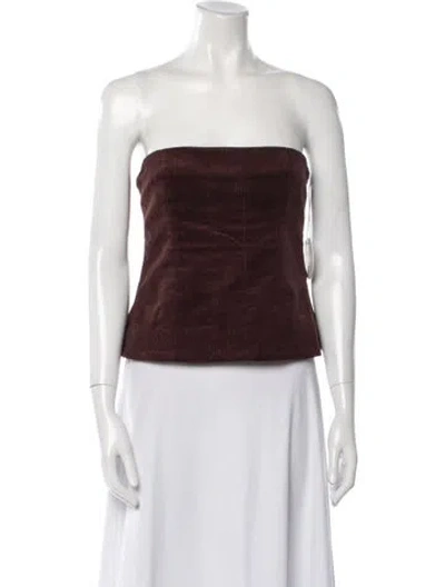 Pre-owned Staud Strapless Crop Top W/ Tags In Brown