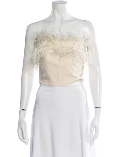 Pre-owned Staud Strapless Crop Top W/ Tags In Neutral