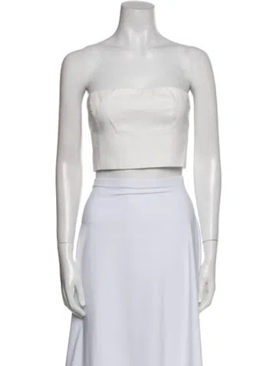 Pre-owned Staud Strapless Crop Top W/ Tags In White