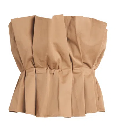 Staud Strapless Dover Top In Brown