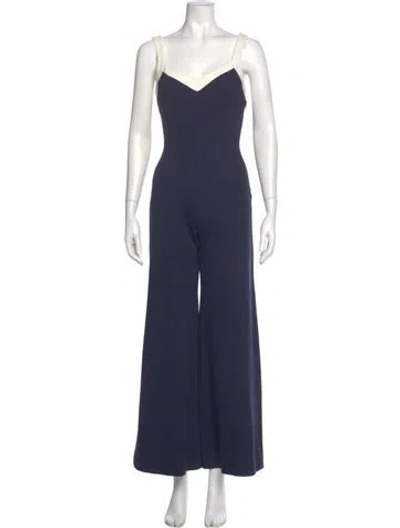 Pre-owned Staud Strapless Jumpsuit In Blue