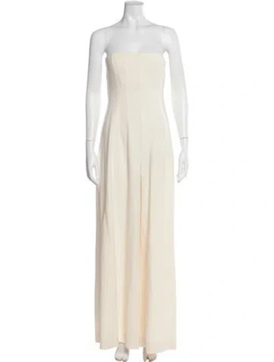 Pre-owned Staud Strapless Jumpsuit In Neutral