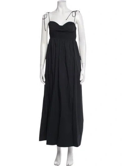 Pre-owned Staud Strapless Long Dress In Black