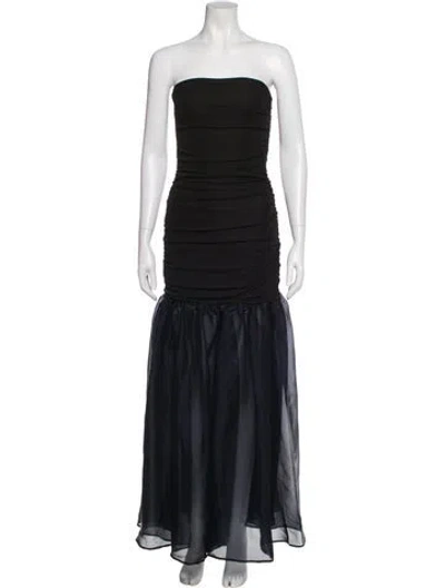 Pre-owned Staud Strapless Long Dress In Blue