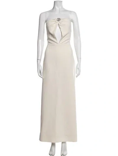 Pre-owned Staud Strapless Long Dress In Neutrals