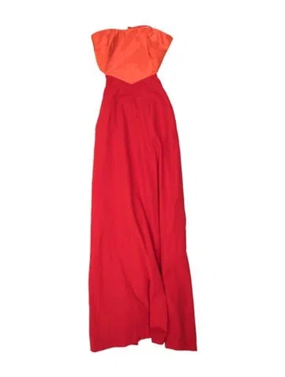 Pre-owned Staud Strapless Long Dress In Orange