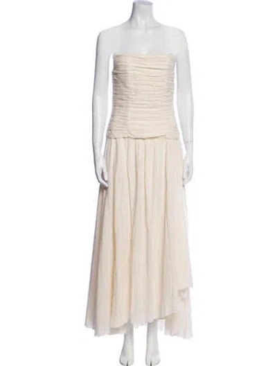 Pre-owned Staud Strapless Long Dress In Pink
