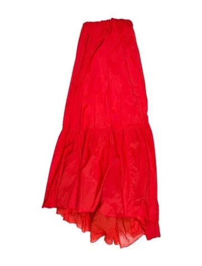 Pre-owned Staud Strapless Long Dress In Red