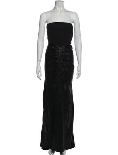 Pre-owned Staud Strapless Long Dress W/ Tags In Black