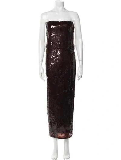 Pre-owned Staud Strapless Long Dress W/ Tags In Brown