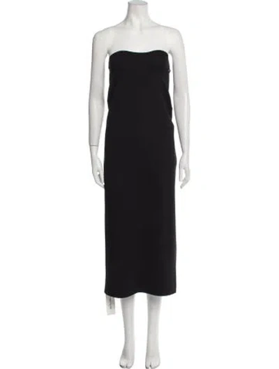 Pre-owned Staud Strapless Midi Length Dress In Black