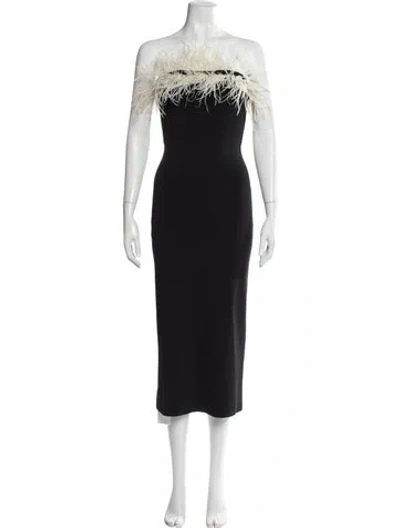 Pre-owned Staud Strapless Midi Length Dress In Black