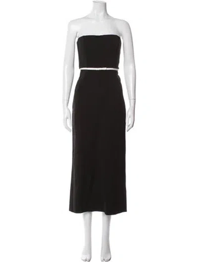 Pre-owned Staud Strapless Midi Length Dress W/ Tags In Multi