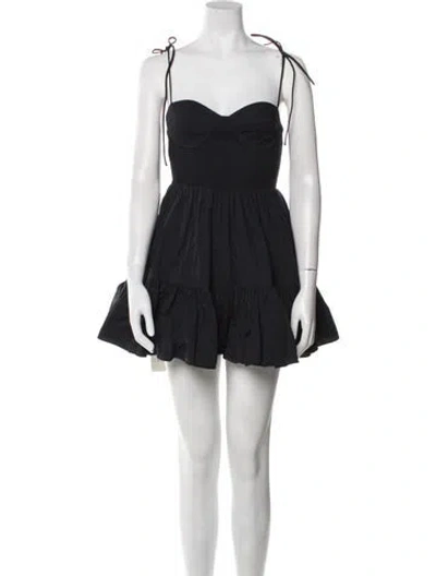 Pre-owned Staud Strapless Mini Dress In Black