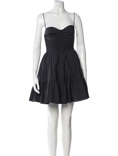 Pre-owned Staud Strapless Mini Dress In Blue