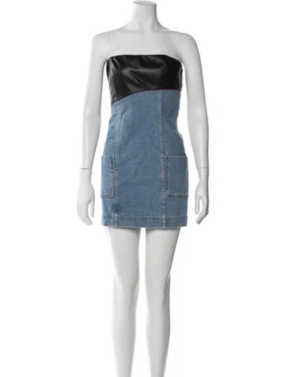 Pre-owned Staud Strapless Mini Dress In Multi