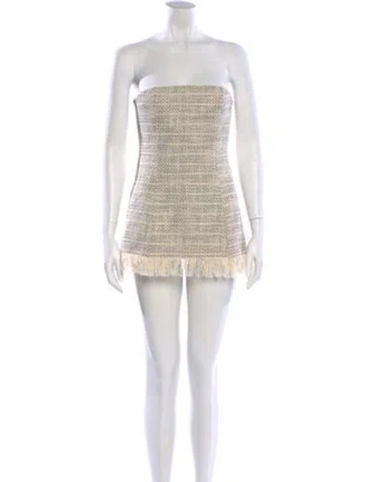 Pre-owned Staud Strapless Mini Dress In Neutral