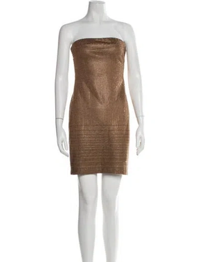 Pre-owned Staud Strapless Mini Dress In Neutral