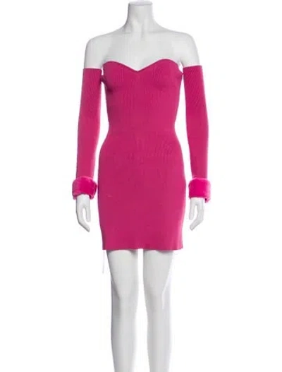 Pre-owned Staud Strapless Mini Dress In Pink
