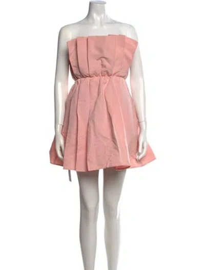 Pre-owned Staud Strapless Mini Dress In Pink