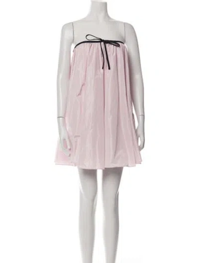 Pre-owned Staud Strapless Mini Dress In Pink