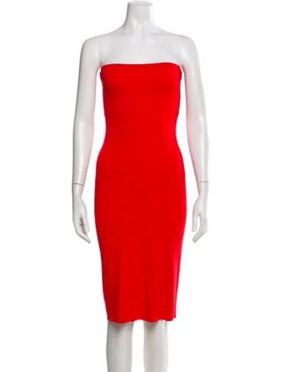 Pre-owned Staud Strapless Mini Dress In Red