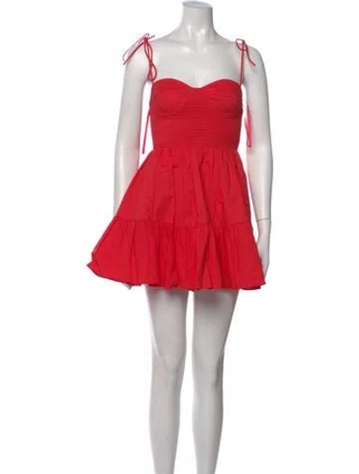 Pre-owned Staud Strapless Mini Dress In Red