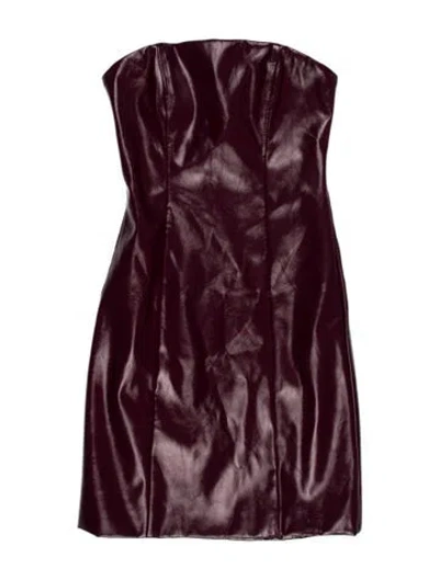 Pre-owned Staud Strapless Mini Dress W/ Tags In Burgundy