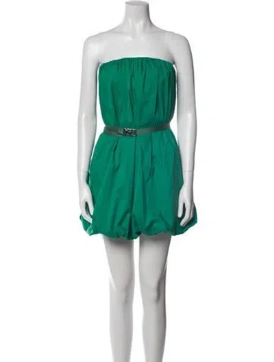 Pre-owned Staud Strapless Mini Dress W/ Tags In Green